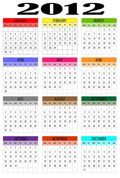 Calendarul 2012 — Vector de stoc