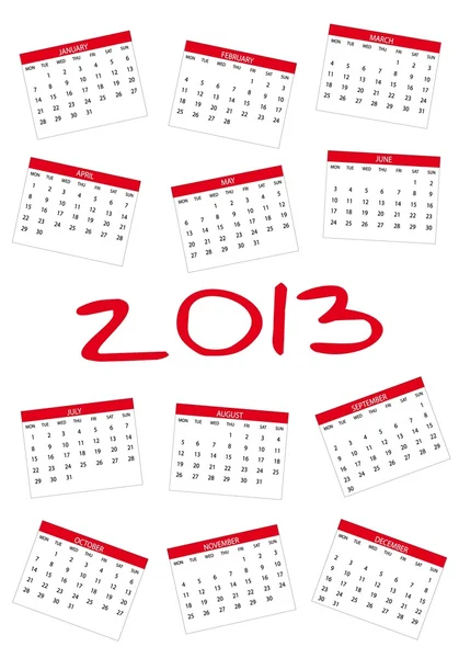 2013 календарь — стоковый вектор
