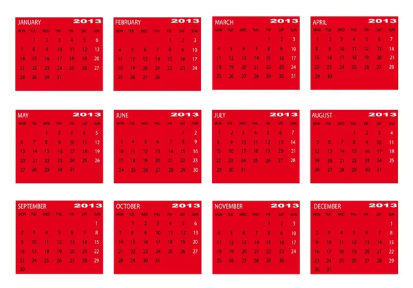 2013 calendar — Stock Vector