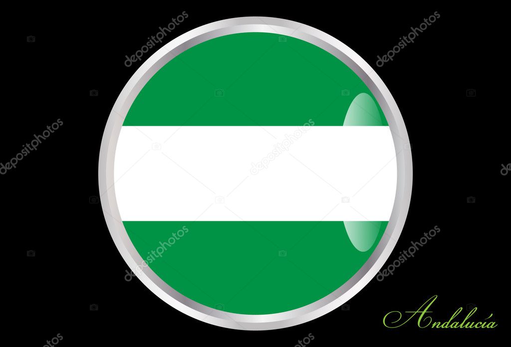 Flag of Andalucia in button