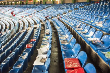 Empty seats at the Vicente Calderon, Madrid clipart