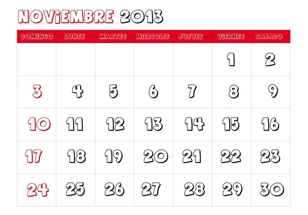 November 2013 — Stock vektor