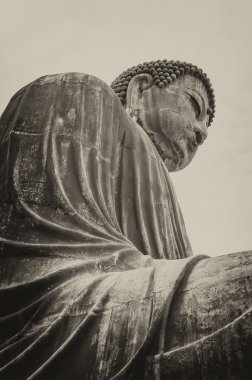 Great Buddha of Kamakura, Japan.Sepia photograph clipart