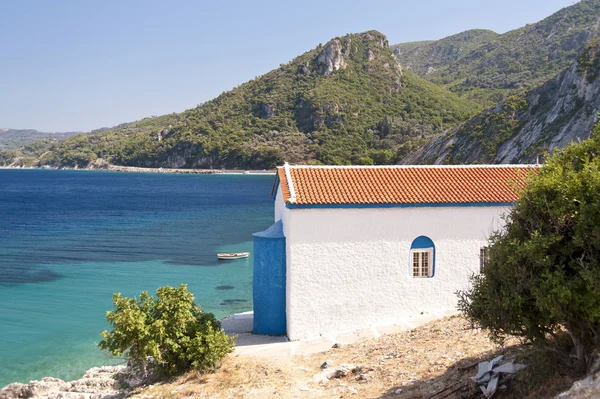 Pravoslavná církev na samos — Stock fotografie