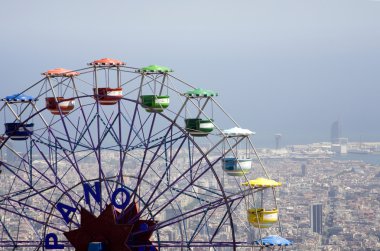 Barcelona - big whell and outlook from Tibidabo clipart