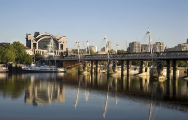 London - Charing cross station and modern bridge clipart