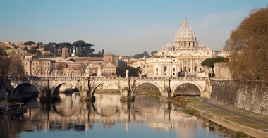 Roma - melekler Köprüsü ve st. peter s bazilika sabah