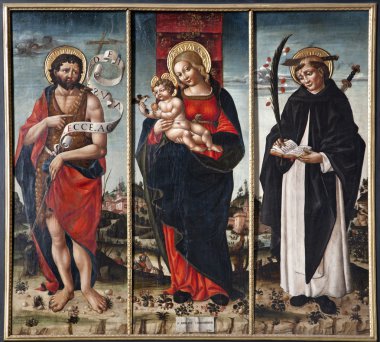 Milan - virgin Mary and saints - Niccolo da Cremona - 1520 - Cappella Bolla clipart