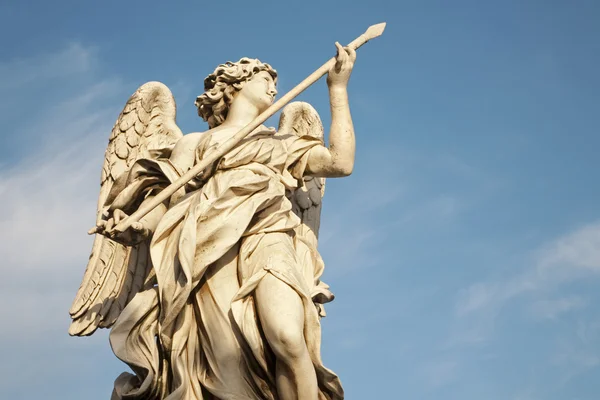 Rome - Angel with the Lance by Domenico Guidi, Ponte Sant'Angelo - Angels bridge — Stock Photo, Image