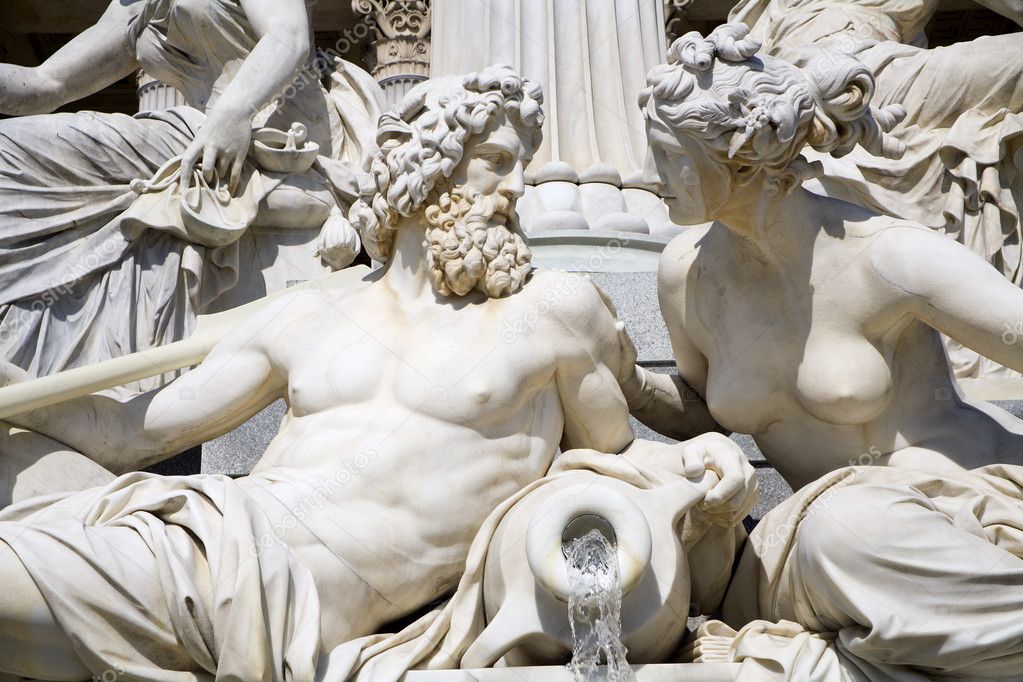 Vienna - detail from Palas Athena fountain