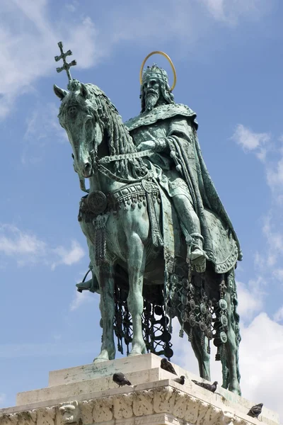 Král st. stephen s socha v Budapešti — Stock fotografie