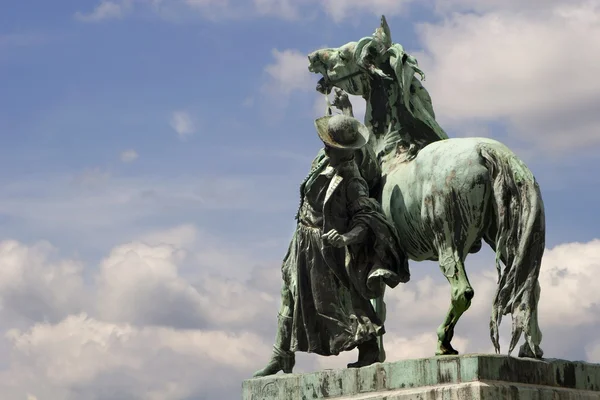 Budapeszt - koń wrangler - pomnik hortobagy ostler — Zdjęcie stockowe