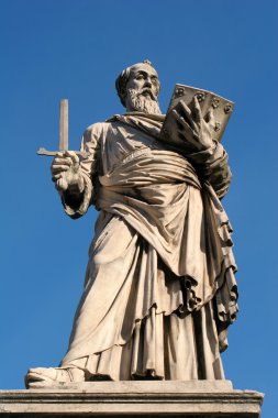 Rome - st. Paul the Apostle statue from Angels bridge clipart