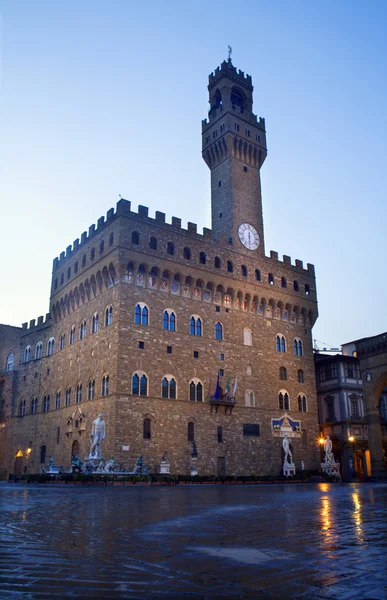 Florence - Palazzo Vecchio in morning — Stock Photo, Image