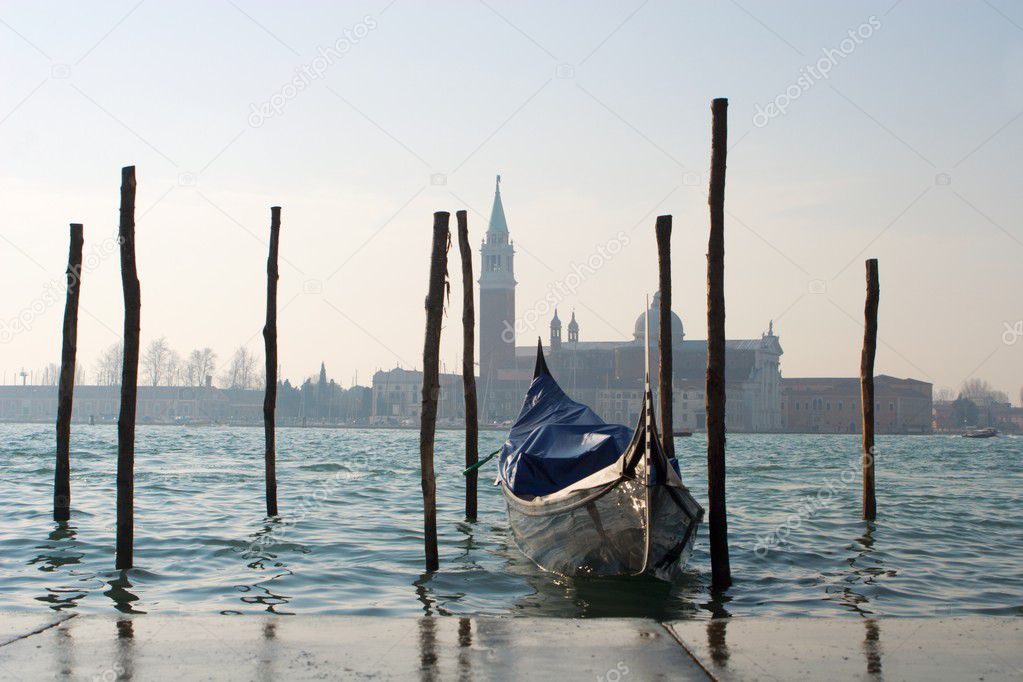Venice - gondola and San Giorgio di Maggiore church