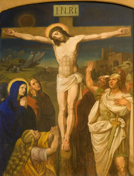 Chrystusa na krzyżu z Wiednia chruch kirche am hof — Zdjęcie stockowe