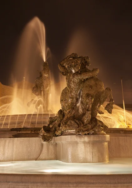 Roma - Fontana da Piazza della Repubblica di notte — Foto Stock