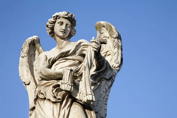 Rom-用鞭子的天使-庞天使-天使桥-由贝尼尼设计 — 图库照片