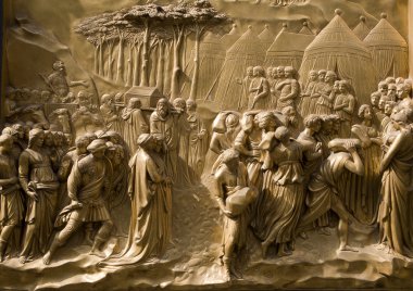 Florence - detail from relief of gate - baptistery - old testament scene clipart