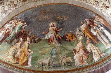 Rome - Jesus the Teacher fresco from church Santa Sabina clipart