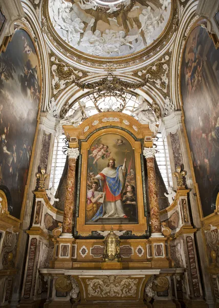 Roma - pintura del santo rey de Francia Luis IX de la iglesia y capilla de San Liugi —  Fotos de Stock
