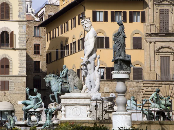 Florencja - fontanna Neptuna z Ammanati 1575 — Zdjęcie stockowe