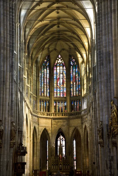 Prague - interior of st. Vitus cathedral — Stock Photo, Image