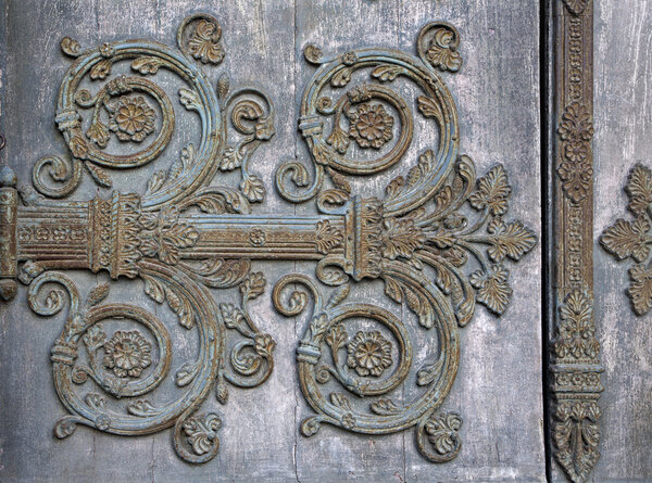 Paris - detail of gate of Saint Denis - first gothic cathedral
