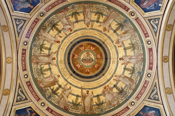 Paris - fresco from cupola of Saint Francois Xavier church - twelve apostle — Stock Photo, Image