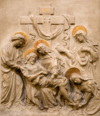 Vienna - relief Deposition from the Cross from the Dominicans church clipart