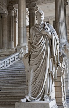 BRUSSELS - JUNE 22: Cicero statue from vestiubule of Justice palace on June 22. 2012 in Brussels. clipart