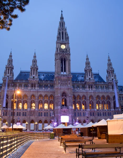 Wenen - stadhuis in de winter — Stockfoto
