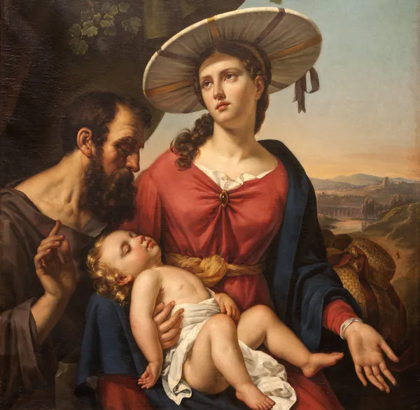 GENT - JUNE 23: Paint of Holy Family from Saint Peter s church on June 23, 2012 in Gent, Belgium. — Stock Photo, Image