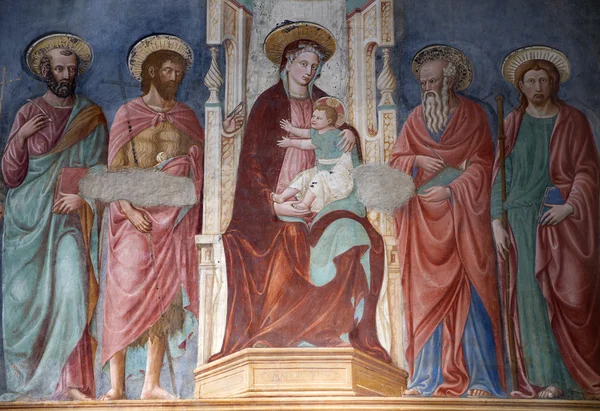 Florens - heliga Maria fresk från kyrkan san miniato al monte — Stockfoto