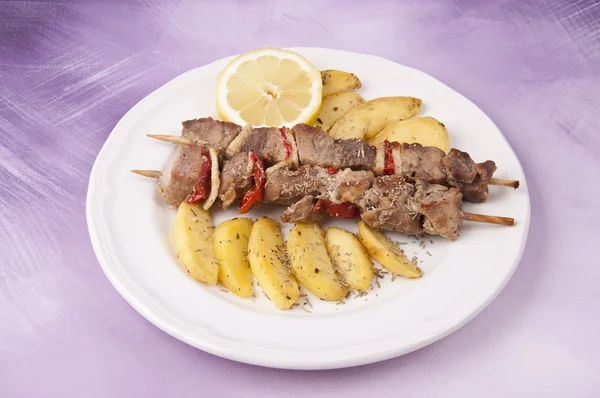 Stock image Turkey kebabs with potatoes