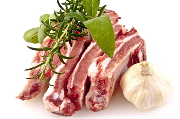 Pork chops in preparation — Stock Photo, Image