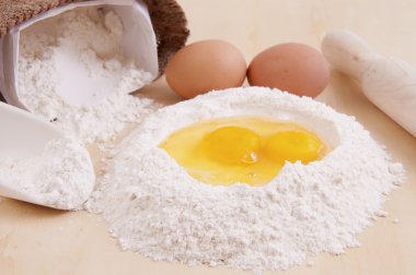 Flour with egg clipart