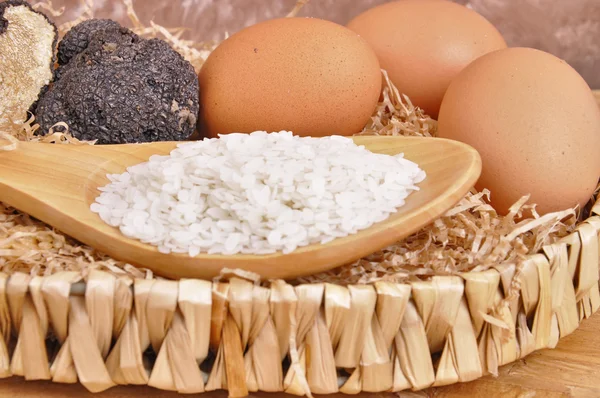 stock image Rice and black truffle