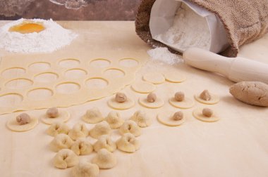 Tortellini with meat clipart