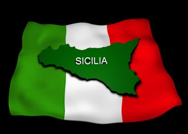 Regione sicilia con bandiera clipart