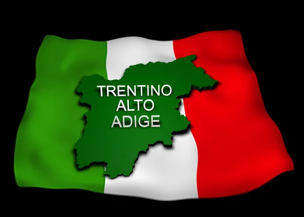 Bandiera trentino alto Adige régió — Stock Fotó