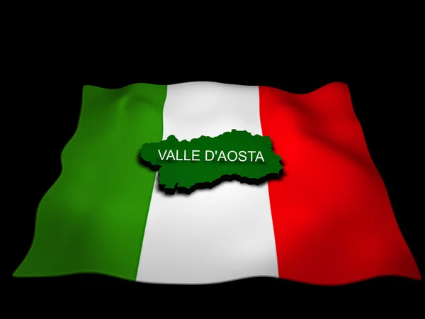 Bandiera della regione valle d'aosta — Stockfoto