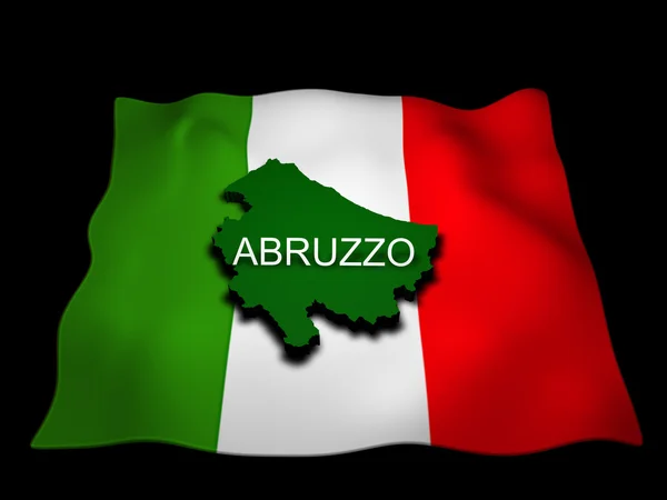 — περιφέρεια abruzzo e bandiera intaliana — Φωτογραφία Αρχείου