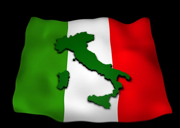 Περιφέρεια italia con bandiera — Φωτογραφία Αρχείου