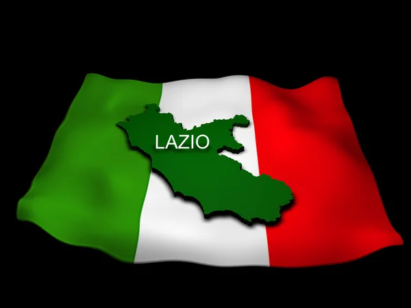 Regione lazio con bandiera italiana — Stockfoto