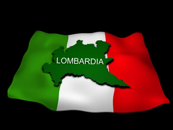 Regione lombardia e la bandiera — Stockfoto