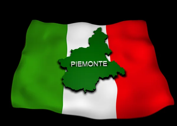 Regione piemonte e la bandiera — Zdjęcie stockowe