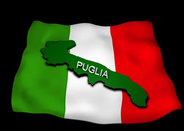 Regione Апулия con bandiera — стоковое фото