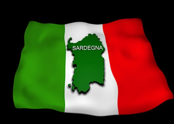 Sardegna con bandiera地区 — 图库照片