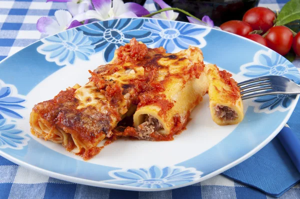 stock image Cannelloni with meat sauce